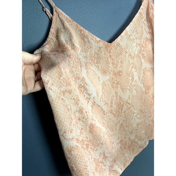 Snakeskin Pattern Tank top in Peach Pink A New Day Y2K Woven Cami Medium - Picture 3 of 8